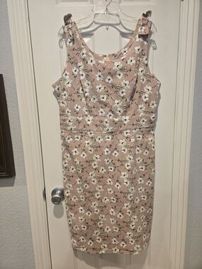 Banned Retro 1950s-inspired Floral pencil Sheath Dress Straps Fixed Bows Size XL
